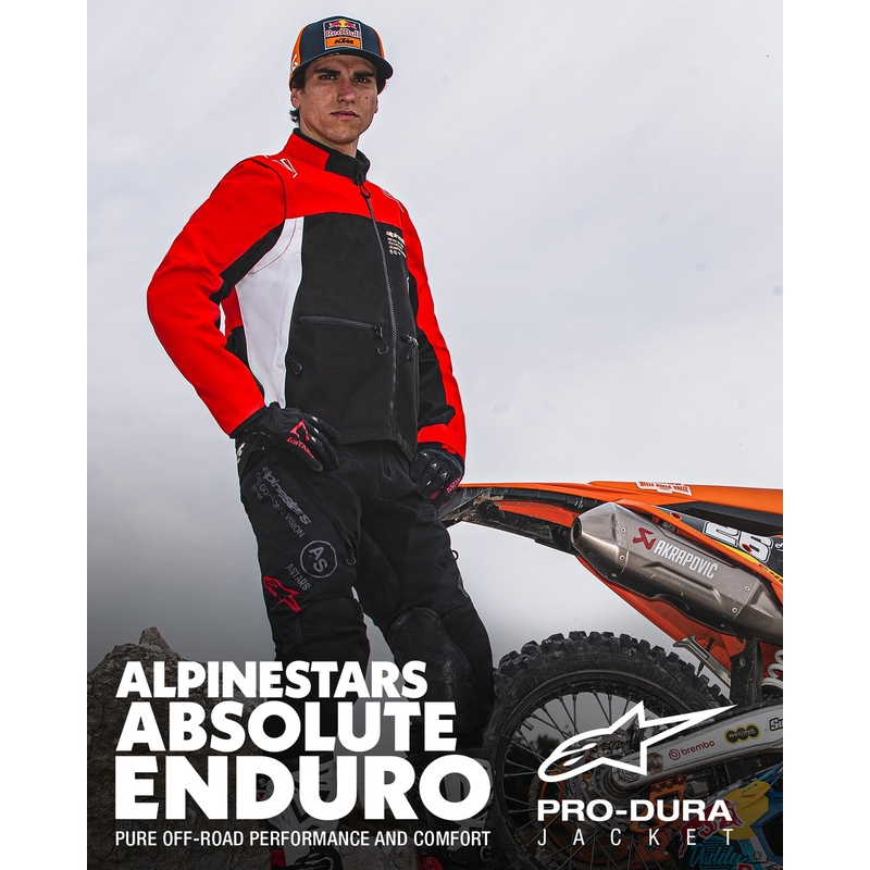 Alpinestars PRO-Dura must-punase-valge jope