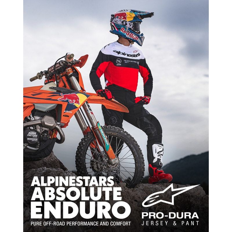 Alpinestars PRO-Dura motokrossitrikoo must-punane-valge