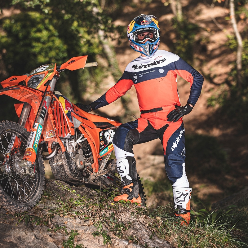 Alpinestars PRO-Dura motokrossipüksid sini-oranž-valge