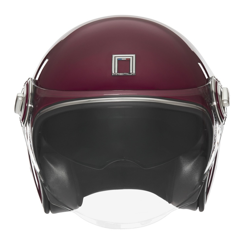 Avatud mootorratta kiiver NOX PREMIUM Heritage burgundia värvi