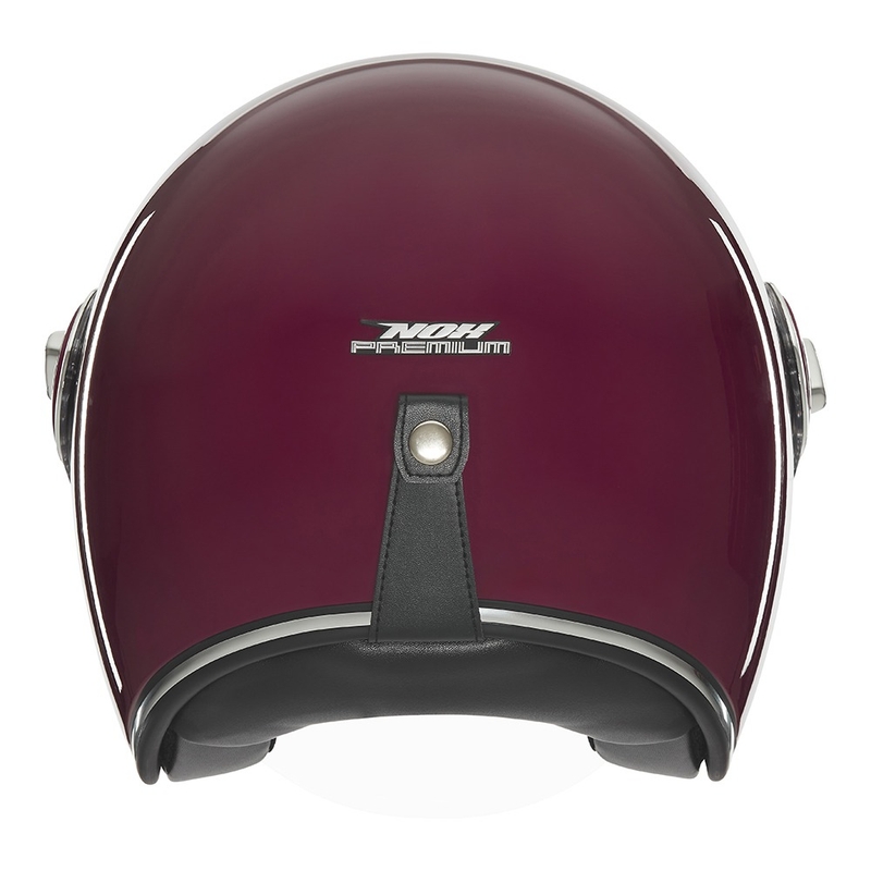 Avatud mootorratta kiiver NOX PREMIUM Heritage burgundia värvi