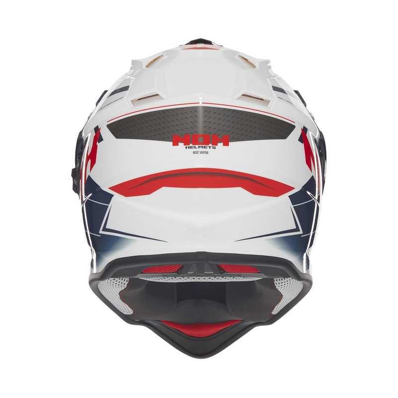 Enduro mootorratta kiiver NOX N312 Vapor valge-must-sinine