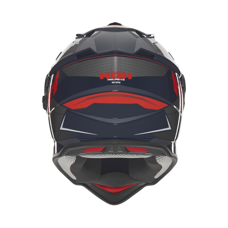 Enduro mootorratta kiiver NOX N312 Vapor must-sinine-punane