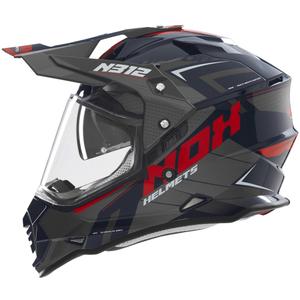 Enduro mootorratta kiiver NOX N312 Vapor must-sinine-punane