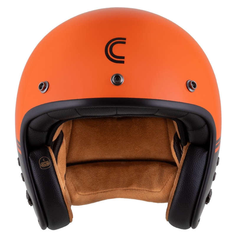 Cassida Eso Super Hooligan Open mootorratta kiiver Black-Orange Pearl