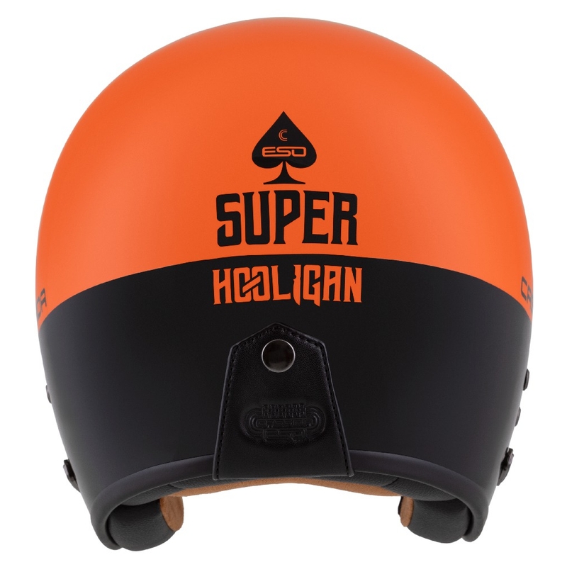 Cassida Eso Super Hooligan Open mootorratta kiiver Black-Orange Pearl