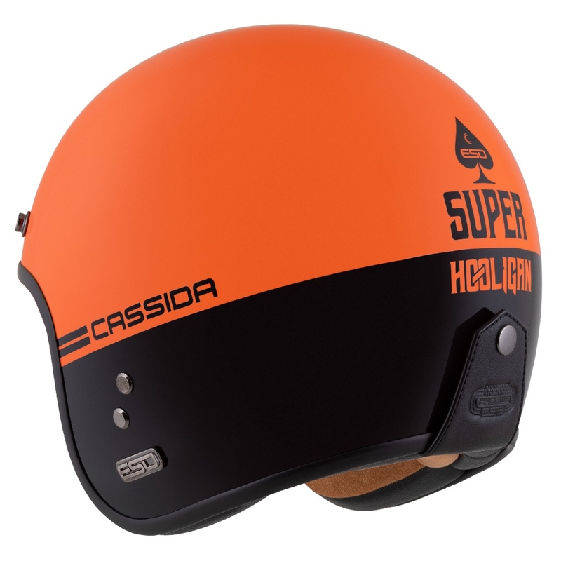 Cassida Eso Super Hooligan Open mootorratta kiiver Black-Orange Pearl