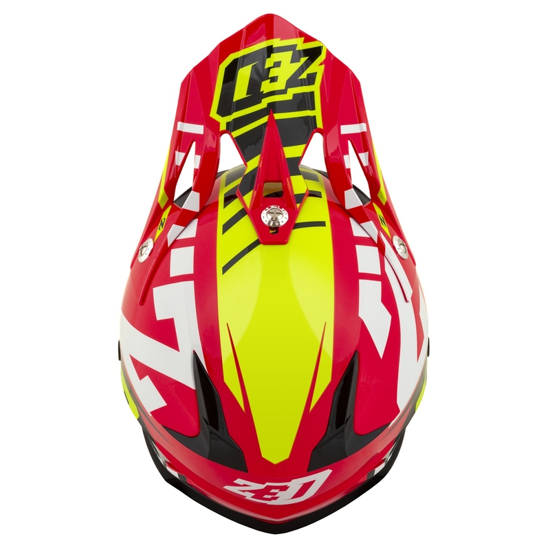 Motokrossikiiver mootorratta ZED X1.9 Targa punane-fluo kollane-must-valge