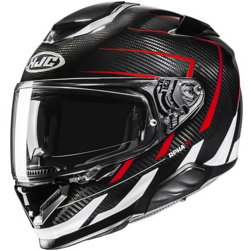 Integreeritud mootorratta kiiver HJC RPHA 71 CARBON Cano MC1 must-punane-valge allahindlus