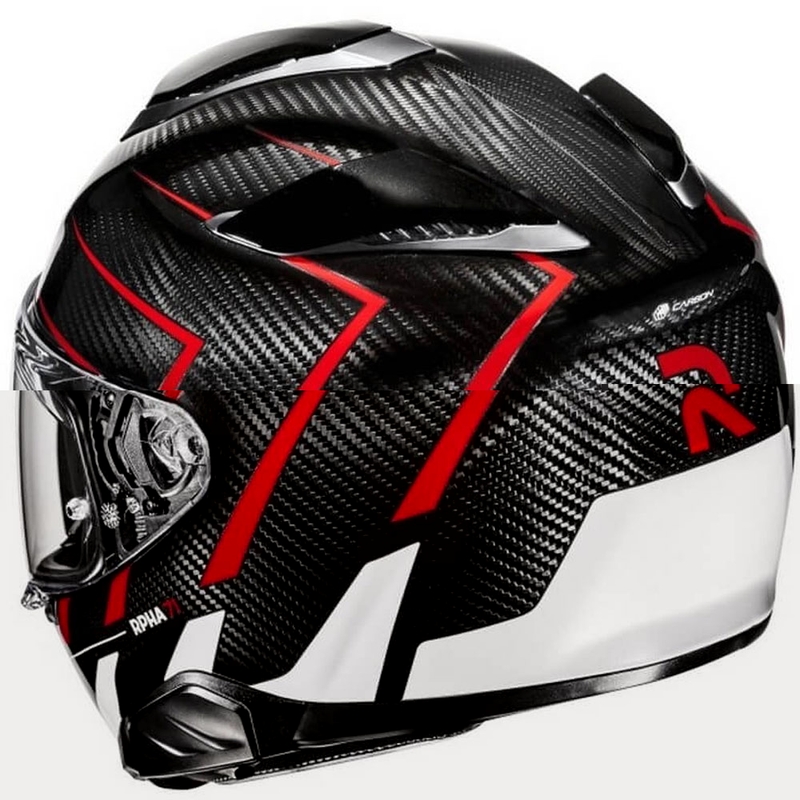 Integreeritud mootorratta kiiver HJC RPHA 71 CARBON Cano MC1 must-punane-valge allahindlus