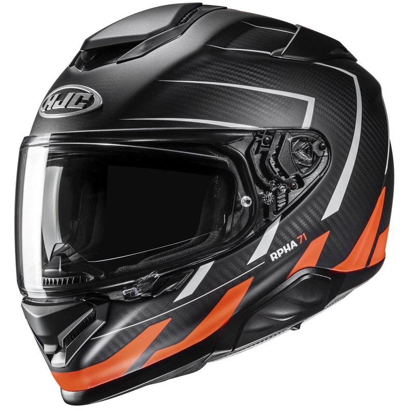 Integreeritud mootorratta kiiver HJC RPHA 71 CARBON Cano MC6HSF must-oranž allahindlus