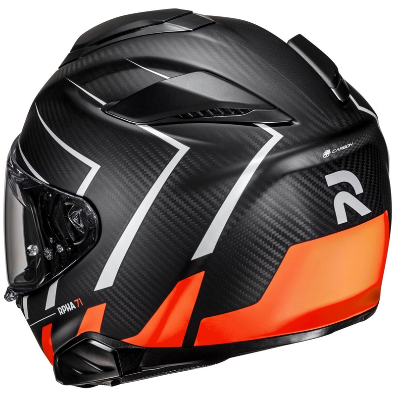 Integreeritud mootorratta kiiver HJC RPHA 71 CARBON Cano MC6HSF must-oranž allahindlus