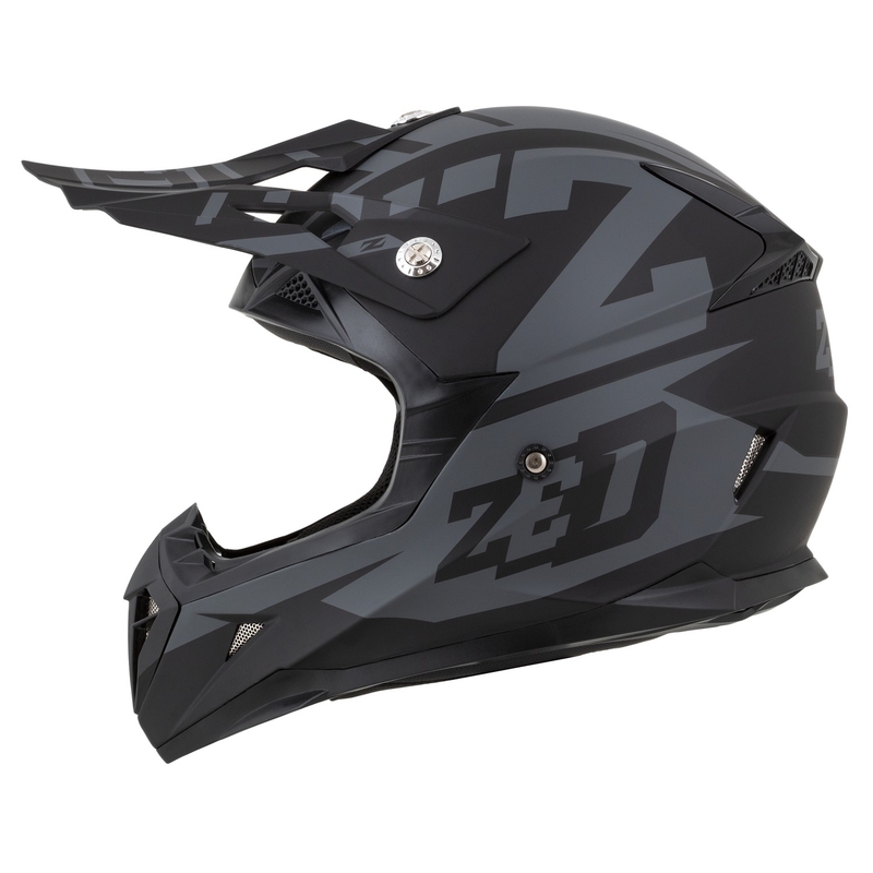 Laste motokrossikiiver mootorratta jaoks ZED X1.9D Targa matt hall-must