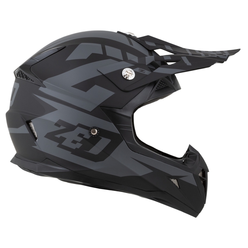Laste motokrossikiiver mootorratta jaoks ZED X1.9D Targa matt hall-must