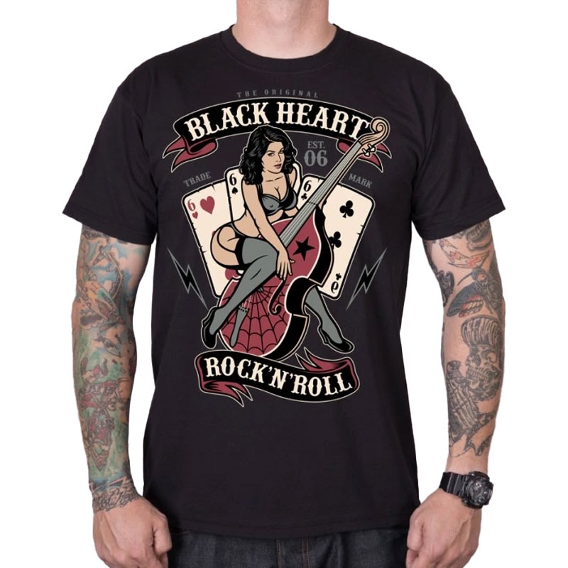T-särk Black Heart Bass Pin Up must