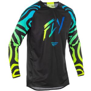 Motokrossitrikoo FLY Racing Evolution must-sinine-fluo kollane