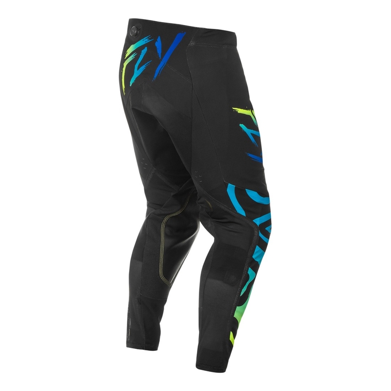 Motokrossi püksid FLY Racing Evolution must-sinine-fluo kollane