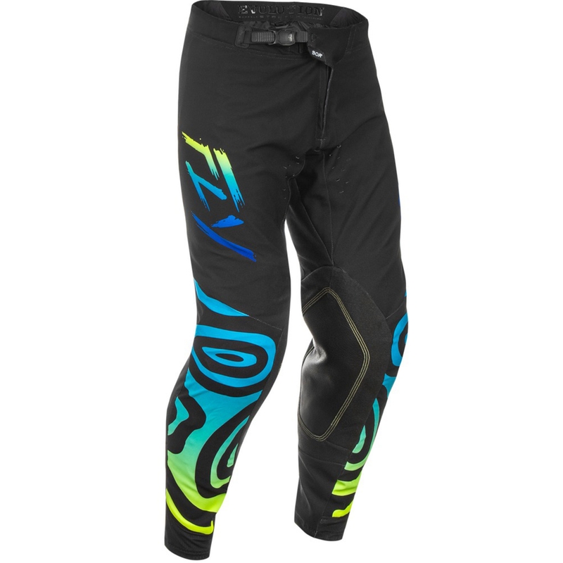 Motokrossi püksid FLY Racing Evolution must-sinine-fluo kollane