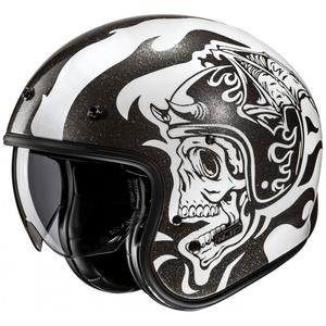 Avatud mootorratta kiiver HJC V31 Flame MC5 must ja valge