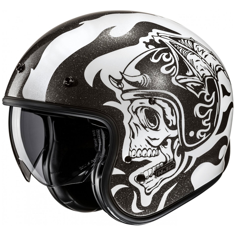 Avatud mootorratta kiiver HJC V31 Flame MC5 must ja valge