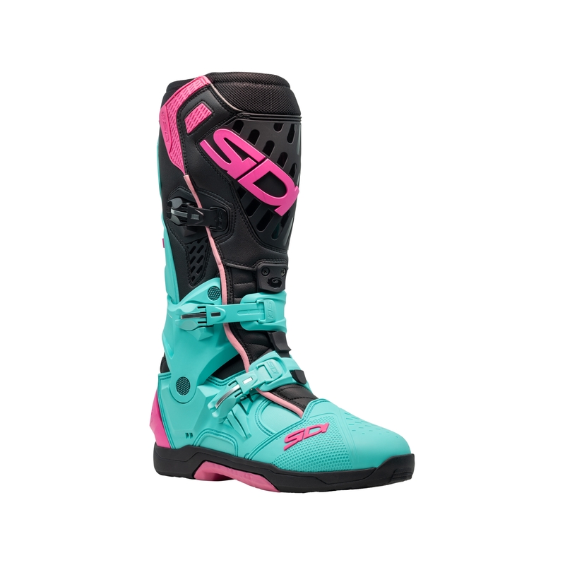 SiDi Crossair mootorratta saapad mint-must-must-roosa