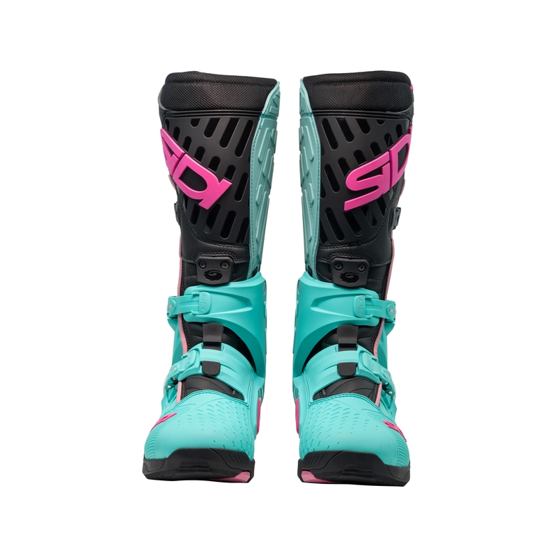 SiDi Crossair mootorratta saapad mint-must-must-roosa