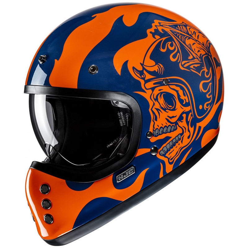 Integreeritud mootorratta kiiver HJC V60 Flame MC27 oranž-sinine