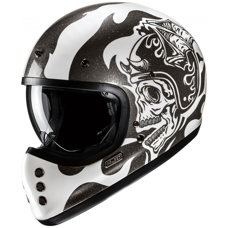 Integreeritud mootorratta kiiver HJC V60 Flame MC5 must ja valge