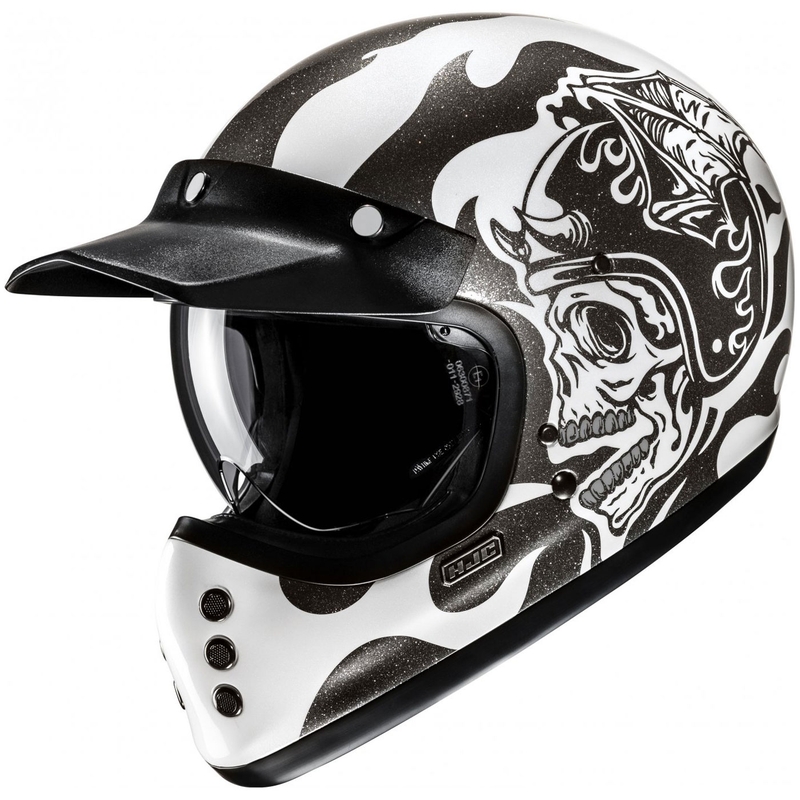 Integreeritud mootorratta kiiver HJC V60 Flame MC5 must ja valge