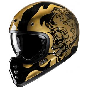 Integreeritud mootorratta kiiver HJC V60 Flame MC9 kuld-must