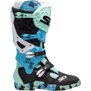 SiDi Crossair X mustad ja türkiissinised mootorratta saapad