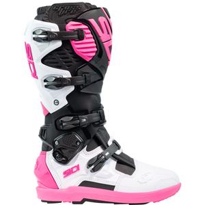 SiDi Crossfire 3 SRS mustad, valged ja roosad mootorratta saapad