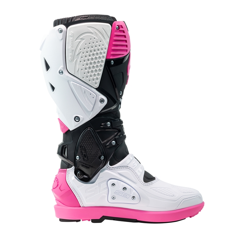 SiDi Crossfire 3 SRS mustad, valged ja roosad mootorratta saapad
