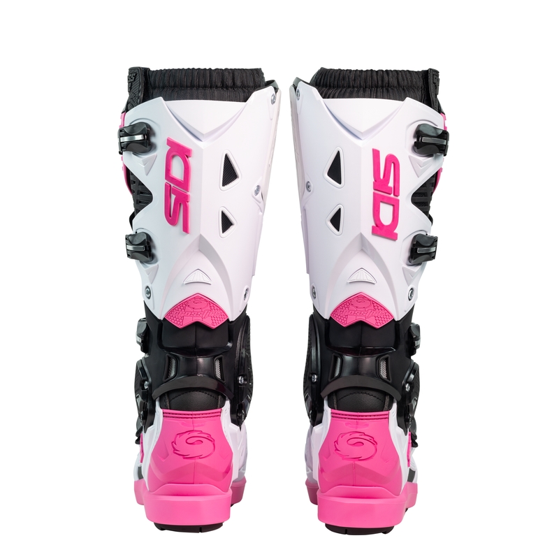 SiDi Crossfire 3 SRS mustad, valged ja roosad mootorratta saapad