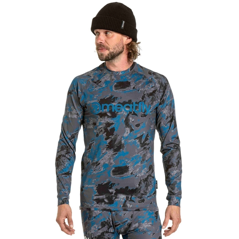 Meeste termiline t-särk Meatfly Avery sinine-hall camo