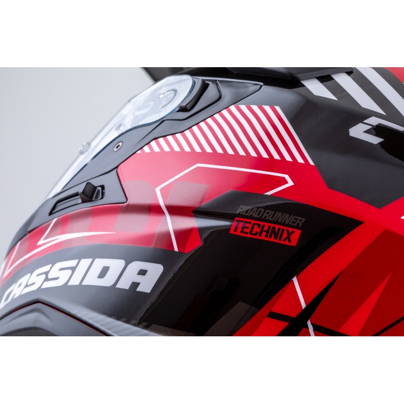 Cassida Road Runner TechniX Enduro kiiver Punane-must-valge-hall