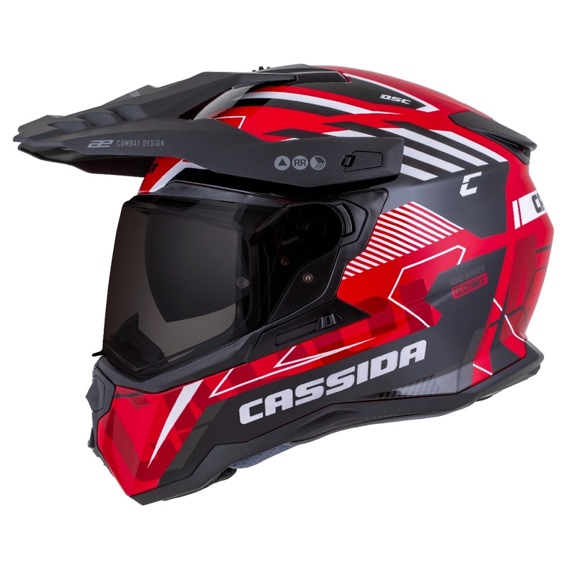 Cassida Road Runner TechniX Enduro kiiver Punane-must-valge-hall