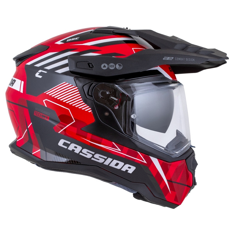 Cassida Road Runner TechniX Enduro kiiver Punane-must-valge-hall