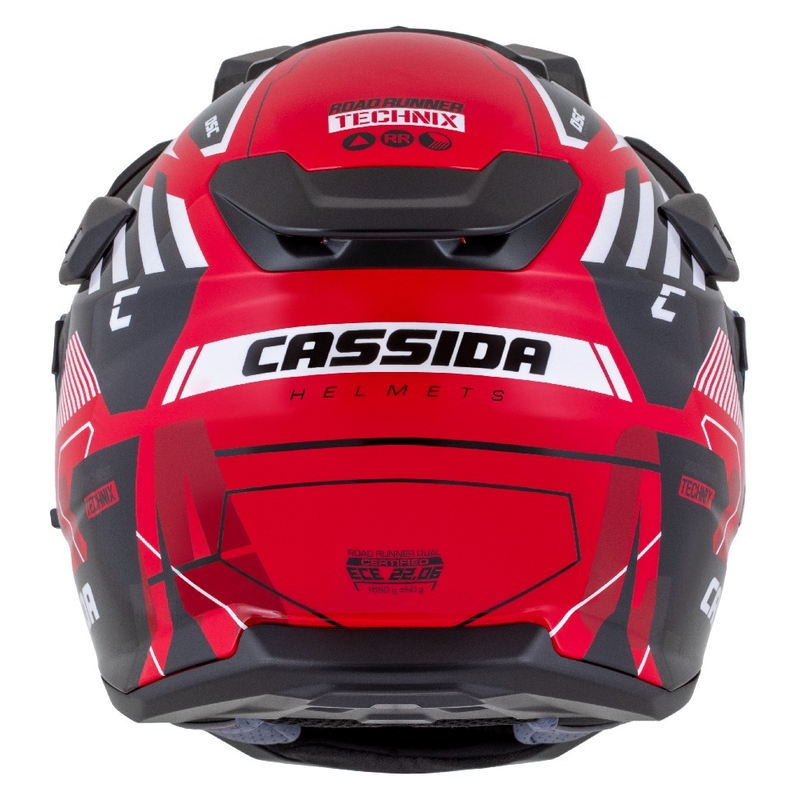 Cassida Road Runner TechniX Enduro kiiver Punane-must-valge-hall