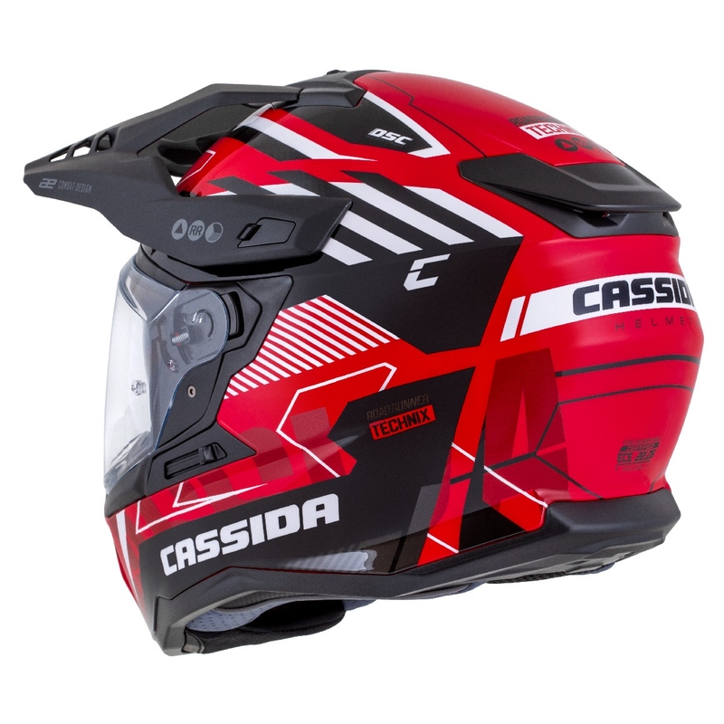 Cassida Road Runner TechniX Enduro kiiver Punane-must-valge-hall