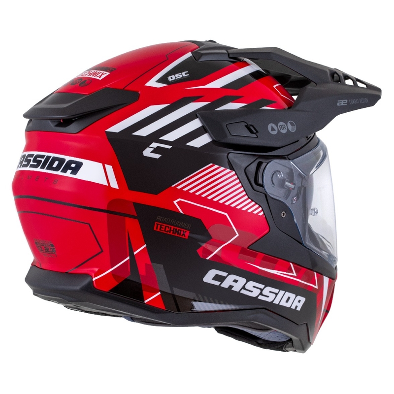 Cassida Road Runner TechniX Enduro kiiver Punane-must-valge-hall