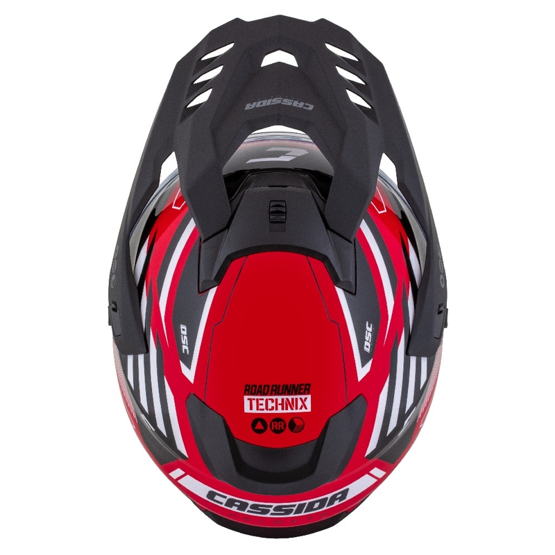Cassida Road Runner TechniX Enduro kiiver Punane-must-valge-hall