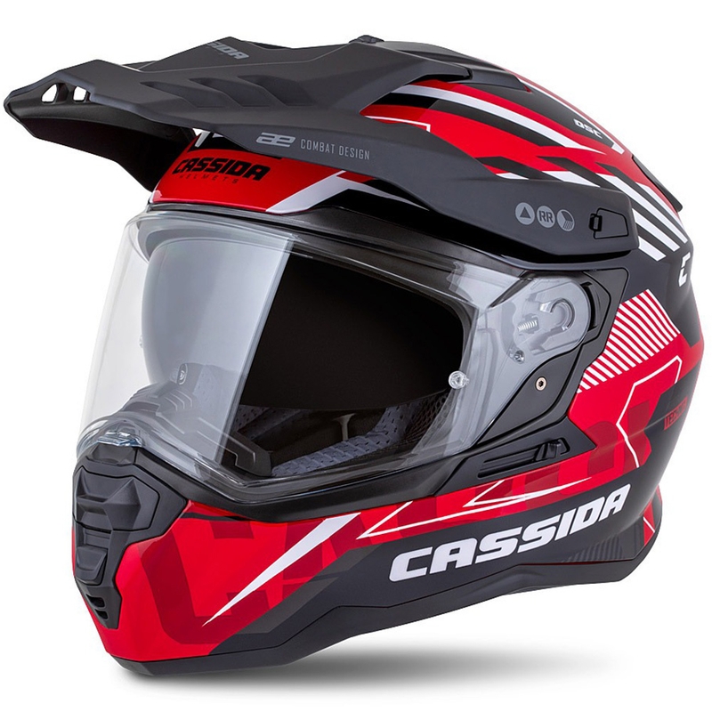 Cassida Road Runner TechniX Enduro kiiver Punane-must-valge-hall