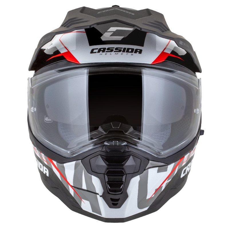 Enduro kiiver Cassida Road Runner TechniX valge-must-punane-hall