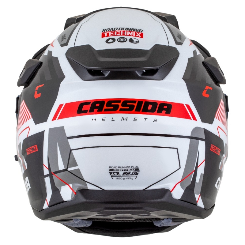 Enduro kiiver Cassida Road Runner TechniX valge-must-punane-hall
