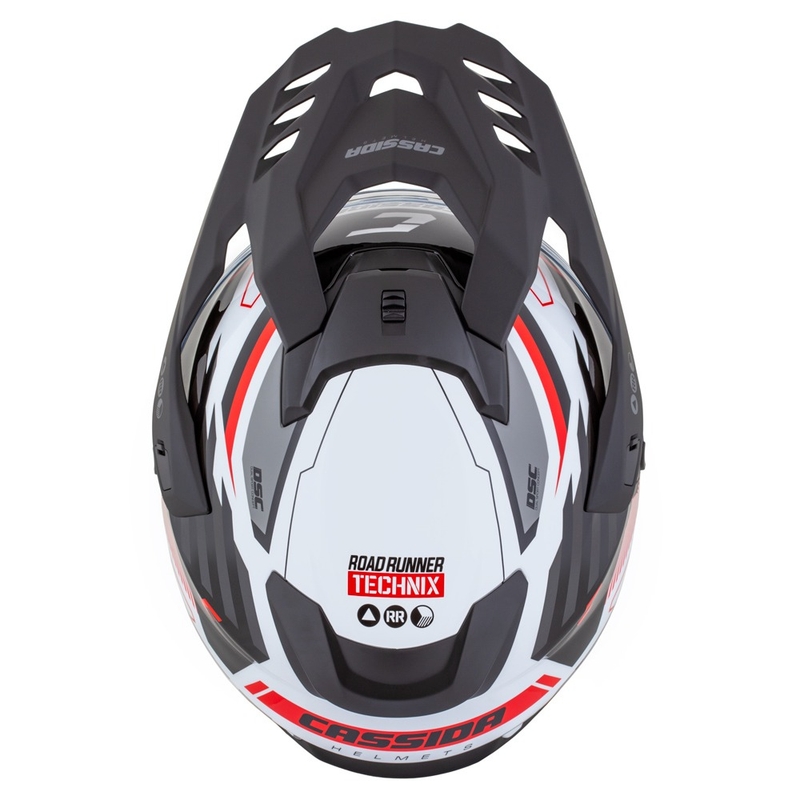 Enduro kiiver Cassida Road Runner TechniX valge-must-punane-hall