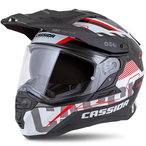 Enduro kiiver Cassida Road Runner TechniX valge-must-punane-hall