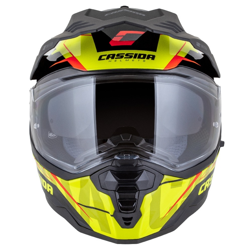 Enduro kiiver Cassida Road Runner TechniX fluo kollane-must-oranž-hall