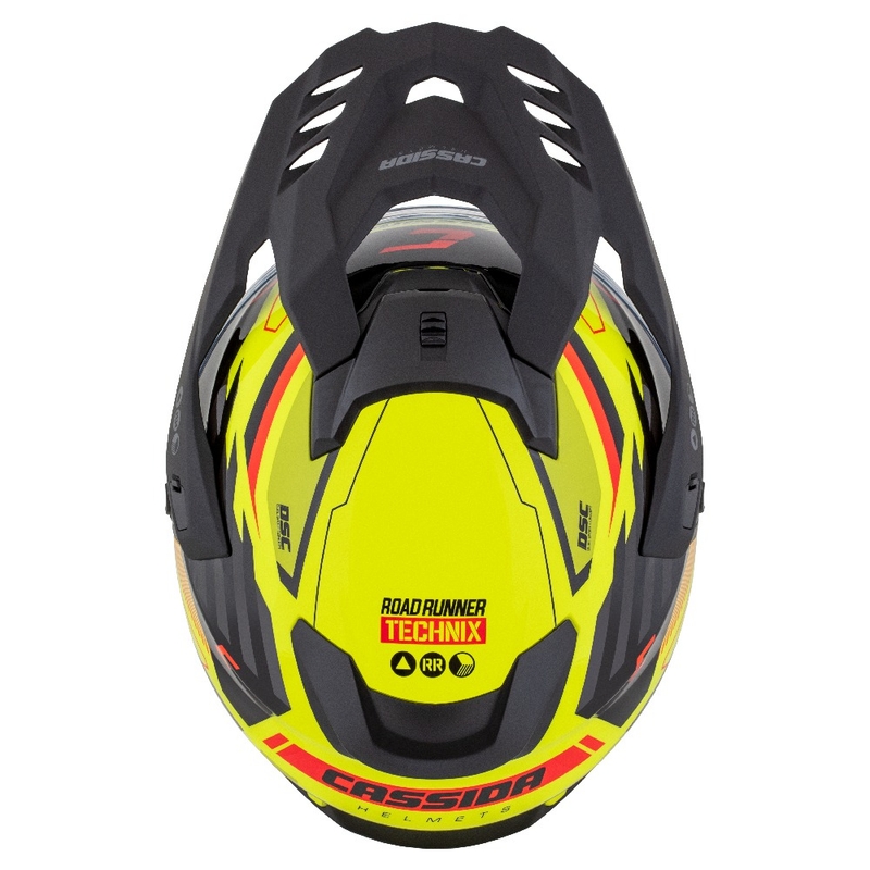 Enduro kiiver Cassida Road Runner TechniX fluo kollane-must-oranž-hall