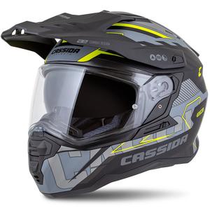 Enduro kiiver Cassida Road Runner TechniX matt hall-must-fluo kollane
